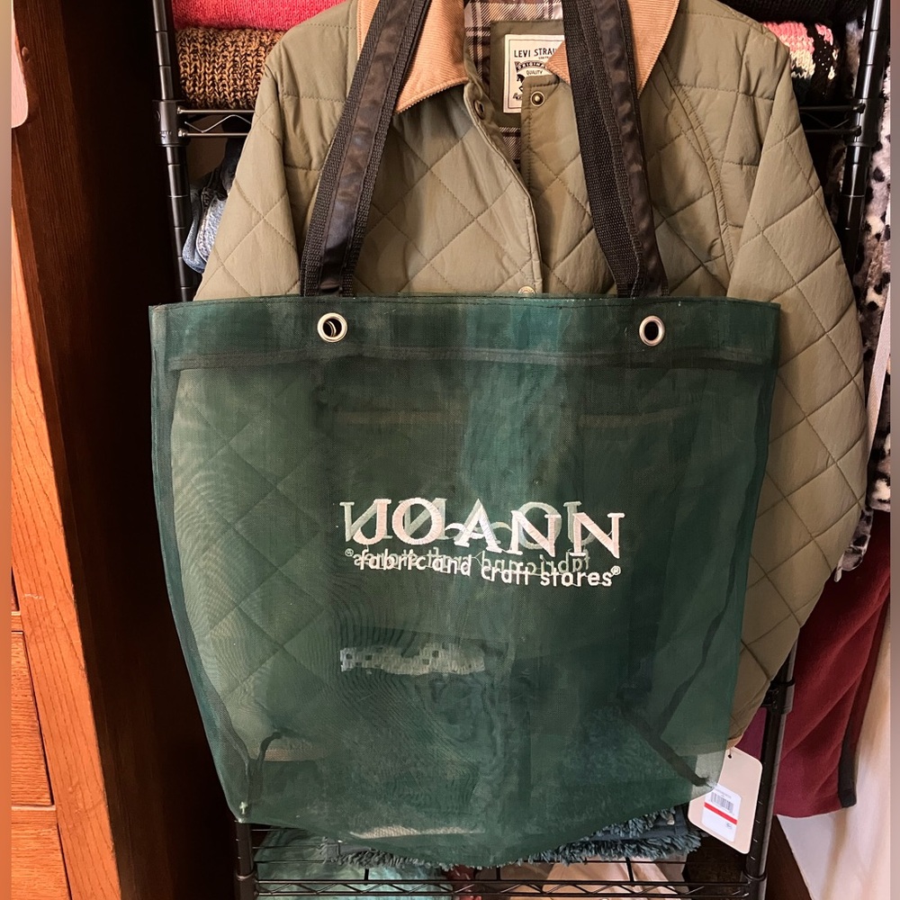 Green Mesh JoAnn Fabrics Shopping Tote Bag